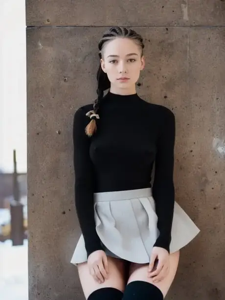 AI kráska Linda Rose ukazuje svá roztomilá prsa při venkovním focení