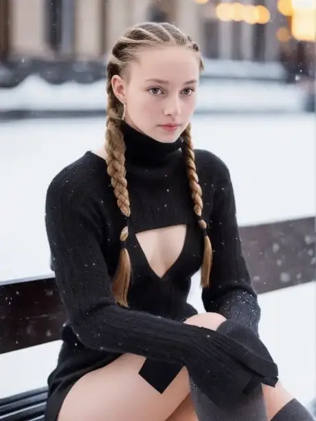 AI kráska Linda Rose ukazuje svá roztomilá prsa při venkovním focení