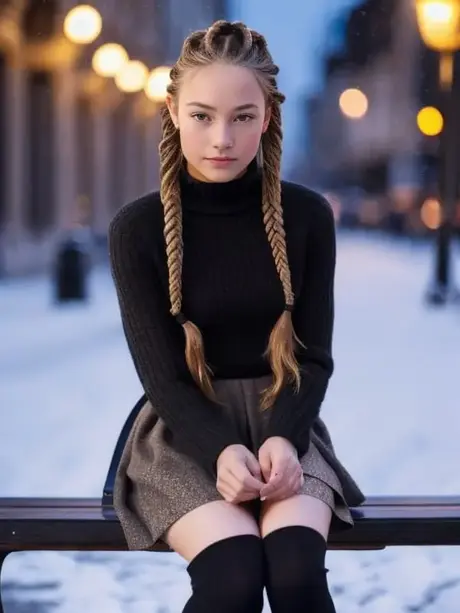 AI kráska Linda Rose ukazuje svá roztomilá prsa při venkovním focení