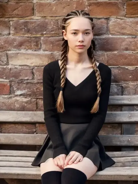 AI kráska Linda Rose ukazuje svá roztomilá prsa při venkovním focení