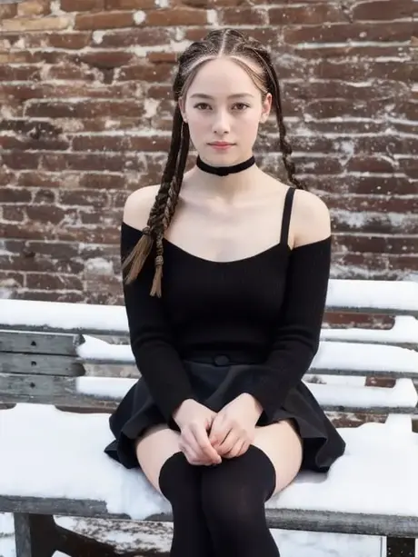 AI kráska Linda Rose ukazuje svá roztomilá prsa při venkovním focení