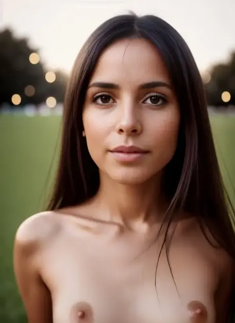 AI kráska Susan Beta předvádí svá nádherná prsa a žhavý zadek venku