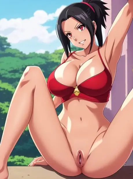 AI-genererad anime Momo Yaoyorozu avslöjar sina stora bröst och nakna fitta
