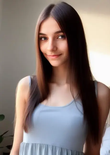 AI generovaná kráska Ash Baby odhaluje ňadra ve snové póze