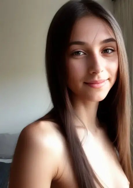 AI generovaná kráska Ash Baby odhaluje ňadra ve snové póze