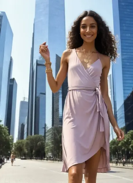 AI generovaná kráska Miss Bundle předvádí svůj sexy outfit a svléká se na veřejnosti