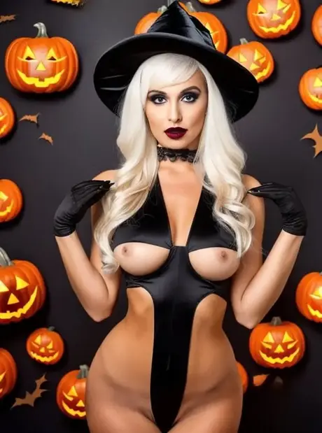 AI generovaná blond kráska Sandra Wilkins předvádí svá velká prsa