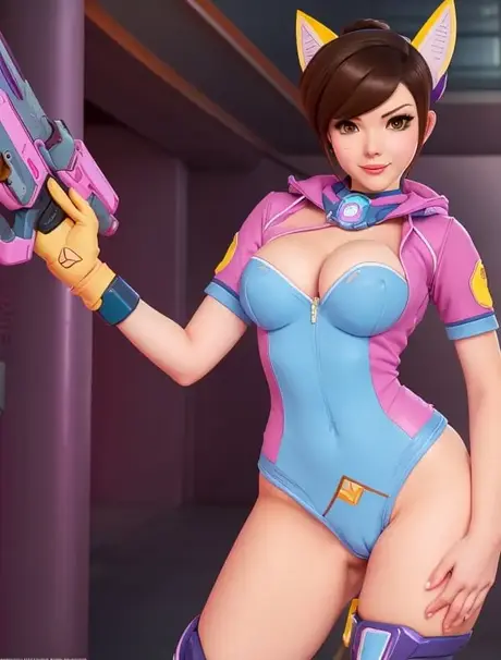 Personaje de videojuego generado por IA provoca con sus enormes pechos y su vagina depilada