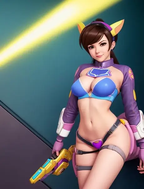 Personaje de videojuego generado por IA provoca con sus enormes pechos y su vagina depilada