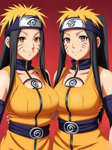 La chica hentai generada por AI Tsusone muestra sus firmes pechos grandes y posa