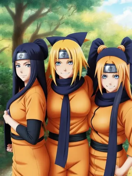 La chica hentai generada por AI Tsusone muestra sus firmes pechos grandes y posa