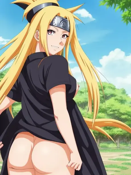 AI-Generated Hentai Characters Displaying Their Large Breasts Outdoors