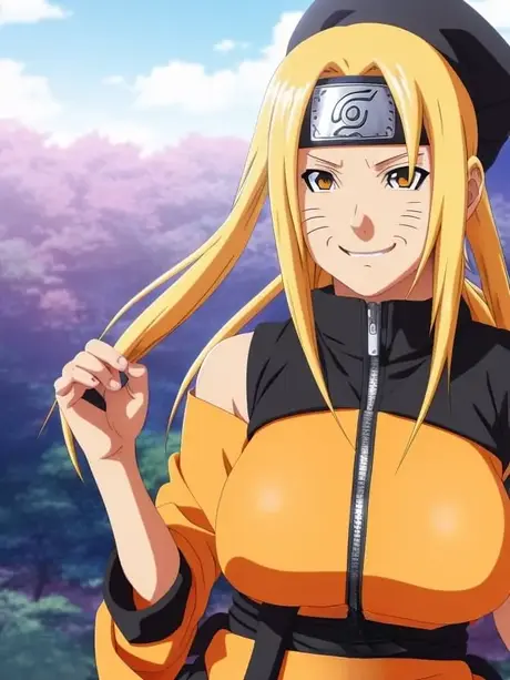 AI-Generated Hentai Characters Displaying Their Large Breasts Outdoors