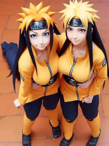 AI-gegenereerde hentai-poppen kleden zich uit en pronken buiten met hun grote borsten