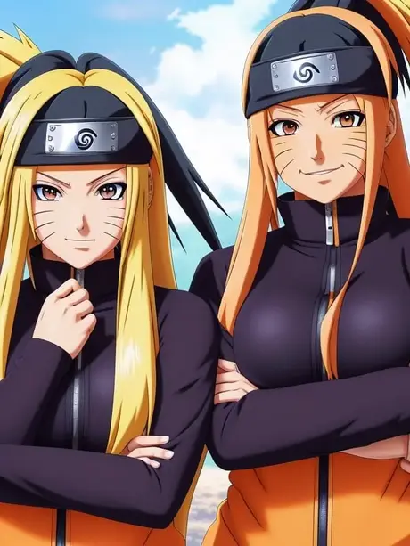 AI-gegenereerde hentai-poppen kleden zich uit en pronken buiten met hun grote borsten
