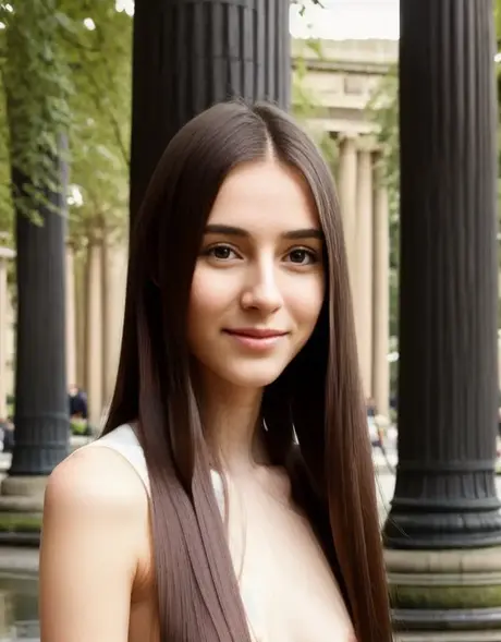 Brunetka Angel Anny se svléká z prádla pro venkovní nahé focení