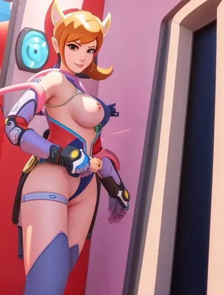 Brunette schoonheid uit een game plaagt met haar perfecte borsten in een solo