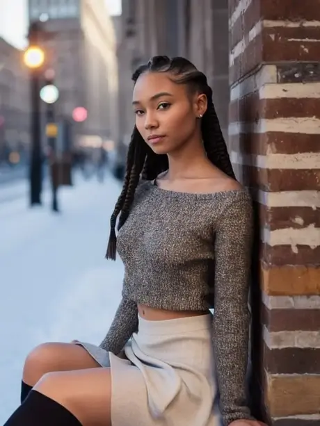 Tmavá AI modelka Betty Lester odhaluje svá horká prsa na veřejnosti