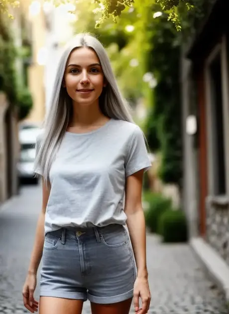 Nádherná blondýna vytvořená AI Lisa Faina odhaluje svá krásná prsa