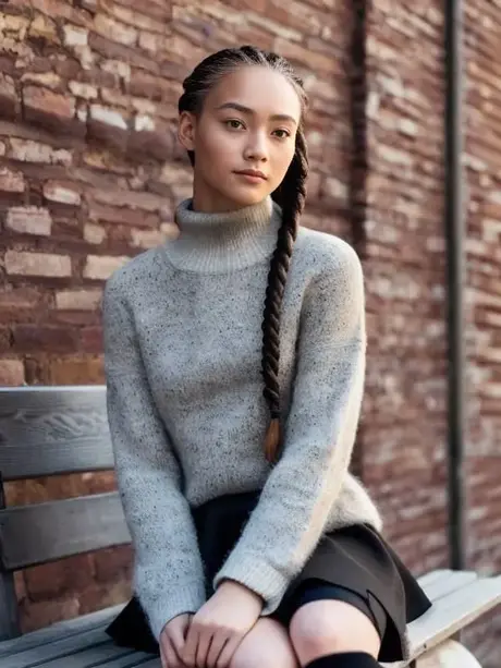 Krásná modelka vytvořená AI Linda Rose odhaluje svá bezchybná prsa v exteriéru