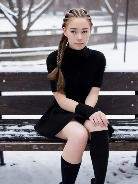 Krásná modelka vytvořená AI Linda Rose odhaluje svá bezchybná prsa v exteriéru