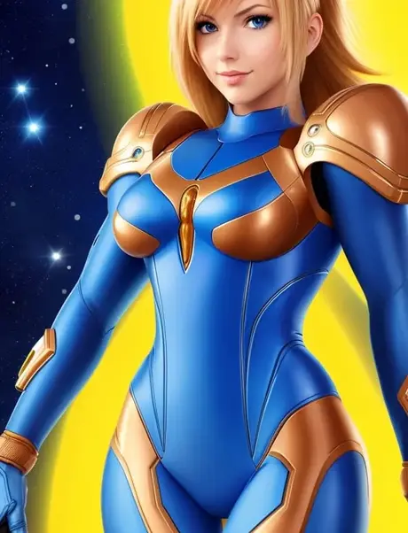 La hermosa belleza de anime Samus Aran revela sus grandes pechos en una exhibición en solitario