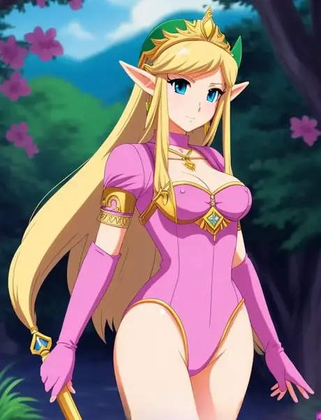 Hentai-pornobilleder med en nøgen Prinsesse Zelda