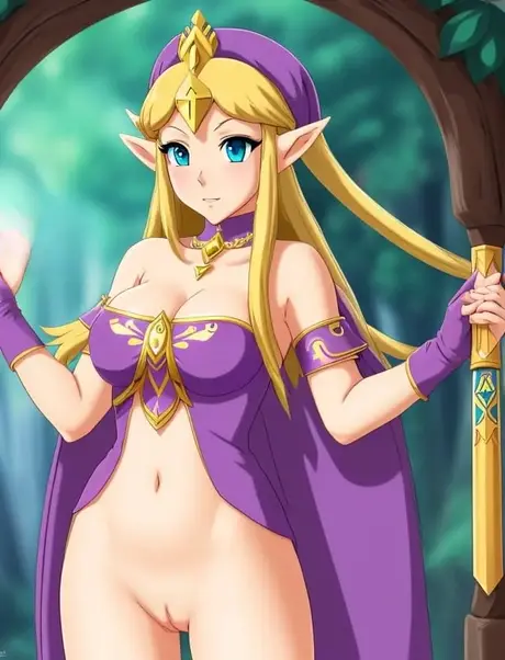 Hentai-pornobilleder med en nøgen Prinsesse Zelda