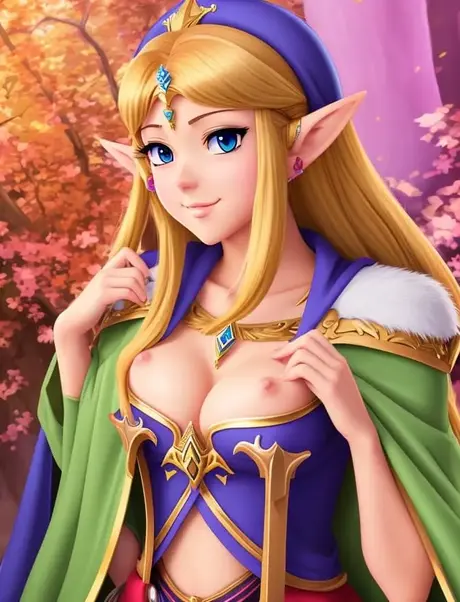 Hentai-pornobilleder med en nøgen Prinsesse Zelda