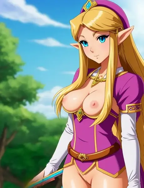 Hentai-pornobilleder med en nøgen Prinsesse Zelda