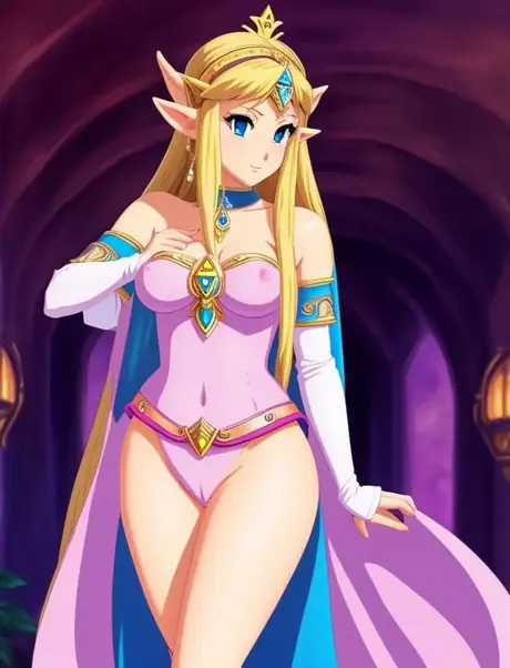 Hentai-pornobilleder med en nøgen Prinsesse Zelda