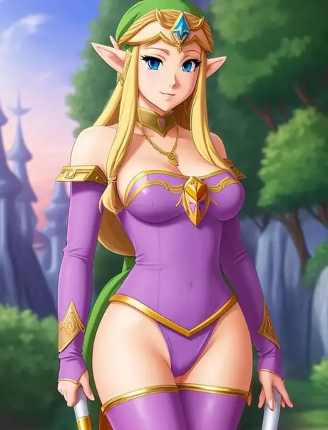 Hentai-pornobilleder med en nøgen Prinsesse Zelda