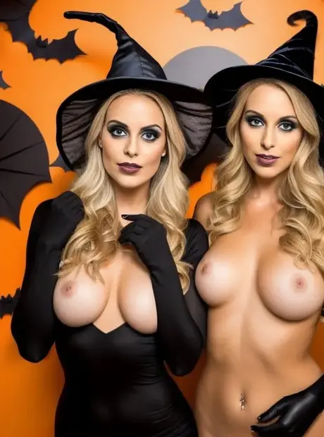 Mila Winslowとセクシーな女友達がハロウィンに大きな胸を披露