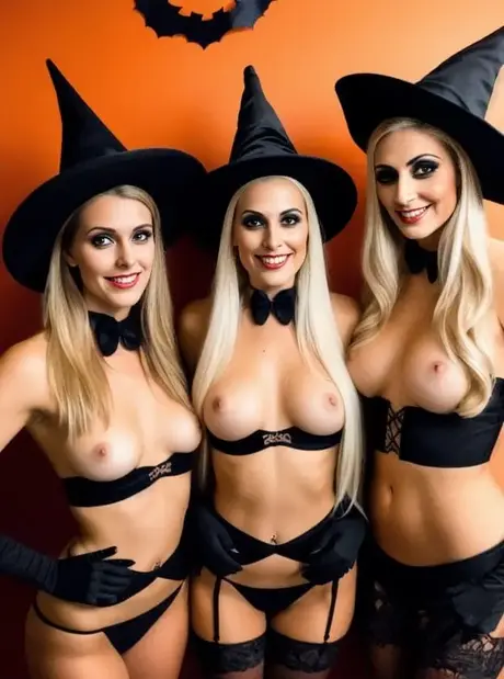 Mila Winslowとセクシーな女友達がハロウィンに大きな胸を披露