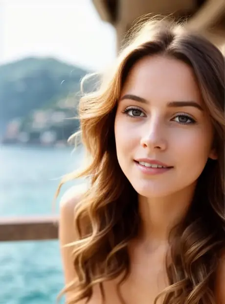 Olga Milana, sladká bruneta, předvádí svou úchvatnou postavu pod širým nebem