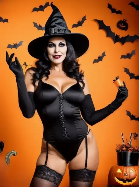 Sasha Lansday provoca con le sue tette grosse in una sexy galleria di Halloween generata con AI