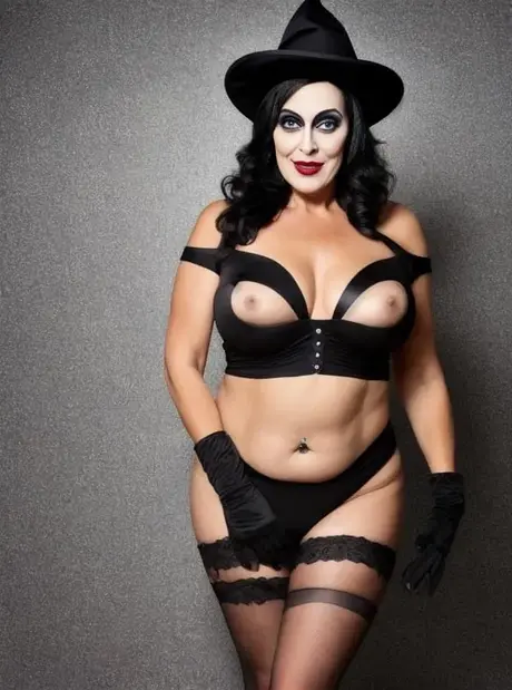 Sasha Lansday, den kurvige AI-genererte skjønnheten, frister med sine forlokkende attributter på Halloween