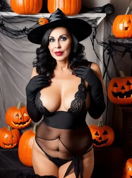 Sasha Lansday, den kurvige AI-genererte skjønnheten, frister med sine forlokkende attributter på Halloween