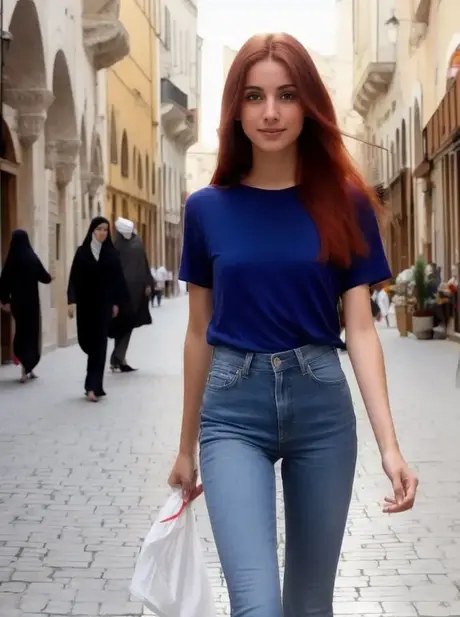 Štíhlá zrzka Redhead Panter ukazuje svá malá prsa a oholenou píču