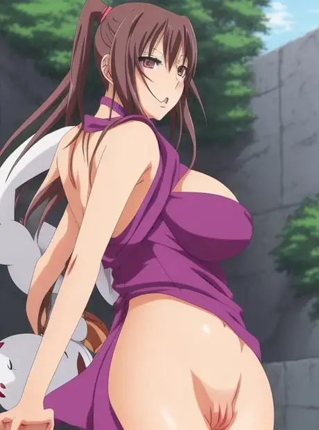Oszałamiająca grafika anime AI z Misaki Ayuzawa prezentującą swój obfity biust