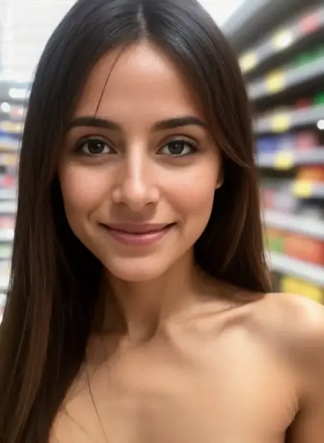 Úchvatná brunetka vytvořená AI ukazuje svá bezchybná mladá prsa