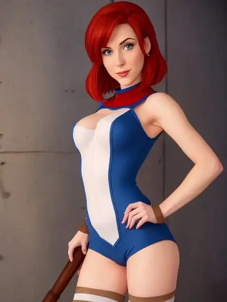 Stunning AI-generated redhead Lora Pauman reveals her flawless tits