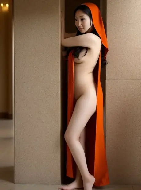 Suke Hayato, uma freira asiática gerada por AI, exibe sua figura em uma apresentação solo