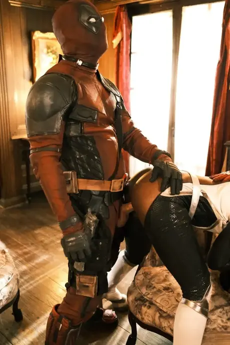 Ana Foxxx performs oral on two superheroes in a threesome