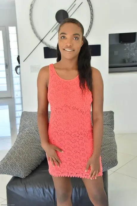 Daya Knight, linda beleza ébano, abre sua convidativa buceta negra em close-up