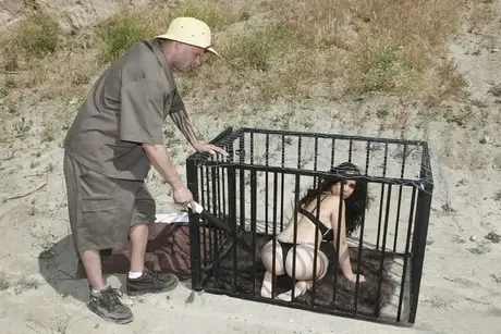 Holly West se podvoluje hardcore análnímu sexu venku s dobře vybaveným handlerem