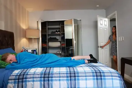 Latina Wife Isis Love Gives Her Shy Neighbor a Blowjob and Rides His Dick